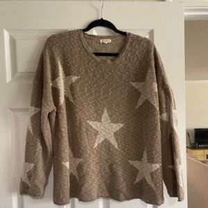 Easel Tan Star Sweater